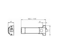 Antipanique PUSHBAR 90+ L1150 1PTS noir JPM PJ1100 02 0A