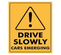Antique Vehicle Exit Alert Tin Sign 12x8 Inch