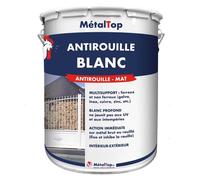Antirouille Blanc - Pot 1 L - Metaltop - 9010 - Blanc pur