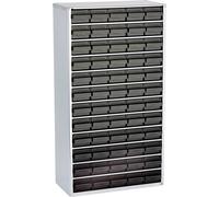 antistatique (ESD) raaco 1260-00 Casier ESD (L x l x H) 306 x 150 x 552 mm Nombre de compartiments: 60 câble de terre inclus