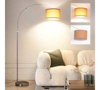 ANTNELICHT LUNA Lampadaire Arc pour Salon | Comprend une douille LED E27 | Abat-jour en tissu noir de 33 cm | Interrupteur au pied | Lampe d'arc vintage, adaptée aux chambres et aux hôtels