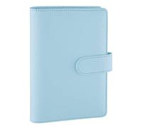 Antner Classeur A6 en cuir PU à 6 anneaux pour papier A6, Bleu menthe