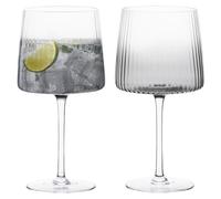 Anton Studio Designs Empire Verres à Gin Fabriqués à la Main pour Vin, Cocktails ou Eau - 700 ml - Gris Fumé - Lot de 2 Élégants Verres à Cocktail