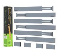 ANTOWIN Lot de 10 séparateurs de tiroir réglables en bambou à ressort pour cuisine, commode, salle de bain, chambre à coucher, tiroir bébé, système de rangement de bureau
