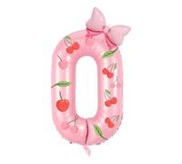 Antwhale Ballon chiffre 0 81,3 cm avec mini nœud en feuille de polyester - Ballon numérique pour anniversaire d'enfant fille - Fournitures de décoration