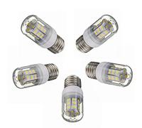 ANTYX 12V E27 4W Ampoules LED, 5-Pack, Blanc Chaud 3000K / 6000K Blanc Froid, 40W Incandescent équivalent d'ampoule, 300-350LM 24LED 5730-SMD Lumière, Pas baissable, DC12-80V (Couleur : Blanc Froid)