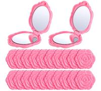 ANUBE Lot de 20 miroirs compacts réalistes en forme de rose en forme de fleur pour fête de mariage, voyage