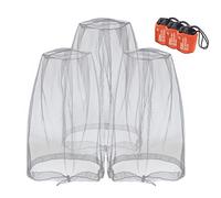 Anvin Lot de 3 filets anti-moucherons et moucherons pour toutes activités de plein air, fonctionne sur la plupart des chapeaux avec pochettes gratuites (gris)