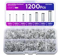 ANVINKU Lot de 1200 embouts de câble non isolés - 7 types d'embouts de câble non isolés - 10-22 AWG - Pour projet électrique DIY (0,5/0,75/1/1,5/2,5/4,0/6,0 mm²)