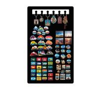 Anwicar Tableau Magnétique avec Crochet pour Clés Petit & Grand - Tableau Magnétique à l'entrée - Parfait pour Aimants et Notes - Panneau Aimanté Mural - Surface D’Écriture - Noir 30x70 cm
