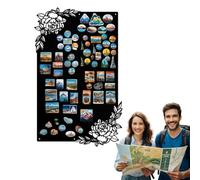 Anwicar Tableau Magnétique Effaçable en Acier - Idéal pour Aimants et Notes - Tableau Noir Magnétique Mural - Compatible avec Marqueurs Craie - Motif de fleurs - 50x80 cm - Noir