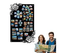 Anwicar Tableau Magnétique Effaçable en Acier - Idéal pour Aimants et Notes - Tableau Noir Magnétique Mural - Compatible avec Marqueurs Craie - Motif de fleurs - 30x50 cm - Noir