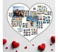 Anwicar Tableau Magnétique Saint-Valentin Blanc 60x70 cm | Tableau en acier pour aimants, notes et marqueurs craie; surface effaçable et kit de montage mural inclus