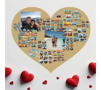 Anwicar Tableau Magnétique Saint-Valentin Doré 42x50 cm | Tableau en acier pour aimants, notes et marqueurs craie; surface effaçable et kit de montage mural inclus