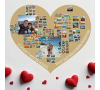 Anwicar Tableau Magnétique Saint-Valentin Doré 60x70 cm | Tableau en acier pour aimants, notes et marqueurs craie; surface effaçable et kit de montage mural inclus