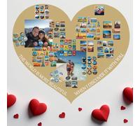 Anwicar Tableau Magnétique Saint-Valentin Doré 60x70 cm | Tableau en acier pour aimants, notes et marqueurs craie; surface effaçable et kit de montage mural inclus