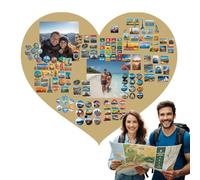 Anwicar Tableau Magnétique Saint-Valentin Doré 60x70 cm | Tableau en acier pour aimants, notes et marqueurs craie; surface effaçable et kit de montage mural inclus