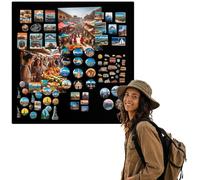 Anwicar Tableau Magnétique - Tableau Effaçable en Acier - Idéal pour Aimants et Notes - Tableau Noir Magnétique Mural - Compatible avec Marqueurs Craie - Kit de Montage Inclus - 50x50 cm - Noir