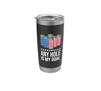 Any Hole Is My Goal Drinking Beer American Flag 4th Of July Gobelet isotherme en acier inoxydable double paroi