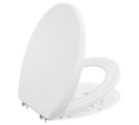 ANYCEE Couvercle d'Abattant WC avec Frein de Chute, Cuvette Toilette O, Antibactérien, Siège Duroplast Quick-Release, Lunette Universelle, Blanc