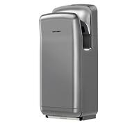 anydry Sèche-Mains Jet Double Face avec Flux d'air Réglable 7-10s | Prise UE 220-240V, Séchage 7-10s, Filtre HEPA, Flux d'Air Réglable, Chauffage Intelligent, Bac Récupérateur, Mural, ABS