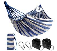 ANYOO Hamac d'extérieur de Camping Toile Portable avec Sangles pour Arbres | Léger, Robust, Respirant, avec Sac de Transport, pour Jardin, Balcon, Patio, la Plage, Randonnée, Capacité de Charge 300 kg
