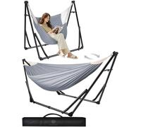 Anyoo Hamac et Chaise avec Support Double Usage, Pliable pour Intérieur et Extérieur