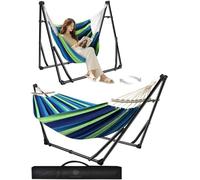 ANYOO Hamac et Chaise hamac avec Support Pliable, Ensemble de Support de hamac Portable à Double Usage pour hamacs d'intérieur et d'extérieur