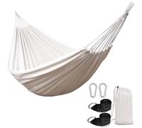 ANYOO Hamacs en coton portable avec sangles d'arbre, installation facile, lit suspendu intérieur/extérieur, capacité de 250 kg, parfait pour le jardin, le camping, les voyages