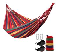 ANYOO Hamacs en coton portable avec sangles d'arbre, installation facile, lit suspendu intérieur/extérieur, capacité de 250 kg, parfait pour le jardin, le camping, les voyages