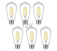 ANYPOWK Ampoules LED Edison 12V basse tension - Lumière chaude - Ampoule CC pour camping - car, projet de panneau solaire, bateau, aménagement paysager de jardin, éclairage hors réseau, paquet de 6