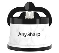 AnySharp Aiguiseur de Couteaux, Sécurité Mains Libres, Ventouse PowerGrip, Aiguise en Toute Sécurité Tous les Couteaux de Cuisine, Idéal pour l'Acier Trempé & Dentelé | Le Meilleur au Monde | Marbré