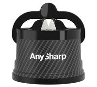 AnySharp Aiguiseur de Couteaux, Sécurité Mains Libres, Ventouse PowerGrip, Aiguise en Toute Sécurité Tous les Couteaux de Cuisine, Idéal pour l'Acier Trempé & Dentelé | Le Meilleur au Monde | Carbone