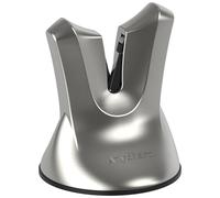 AnySharp Aiguiseur de Couteaux XBlade Professionnel, Ventouse PowerGrip, Outils d'Aiguisement Auto-ajustables, Sans Électricité, Prolonge la Vie des Couteaux, Métal Brossé