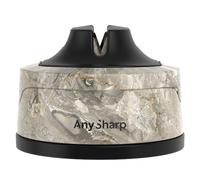 AnySharp Evo Aiguiseur de Couteaux, Sécurité Mains Libres, Ventouse PowerGrip, Aiguise en Toute Sécurité Tous les Couteaux de Cuisine, Idéal pour l'Acier Trempé & Dentelé, Le Meilleur au Monde, Pierre