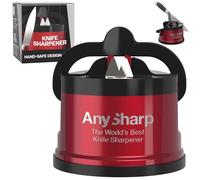 AnySharp Pro Aiguiseur de Couteaux (Métal) avec Ventouse (Rouge)