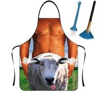 Anzhee Tablier à motif sexy Tablier de cuisine créatif Tablier de cuisine Tablier de barbecue Tablier drôle pour hommes femmes Costume de fête Tablier drôle pour ami Nouveau tablier à bavette drôle