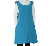 AOBBYBBS - Tablier en coton et lin, doux, couleur unie, style japonais, en forme de X, idéal comme cadeau de cuisine, pour chef ou inauguration de la maison, Bleu (Ciel), TAILLE UNIQUE, 1