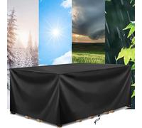 AOFOAE Housse Protection Salon De Jardin 180x70x95cm/LxWxH Housse Table De Jardin,Coupe-Vent, Anti-UV, Indéchirable, Noir Bache De Protection, Tissu Polyester 420d
