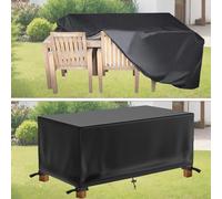 AOFOAE Housses pour Salons De Jardin,Bache Table Jardin 50x40x50cm/Lx l x H 600d Oxford Housse De Meuble étanche avec Corde Et Boucle Verrouillage, Imperméable, Anti-Poussière Et Indéchirable