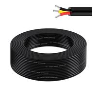 AOHEWEI Câble à 3 conducteurs de 5 mètres 20 AWG, câble Flexible en cuivre étamé toronné 3x0,5 mm², câble électrique Basse Tension 5V/12V/24V/300V pour Bandes LED, Automobile, extérieurs et Bricolage
