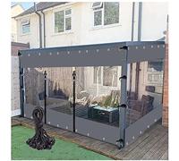 Aoisavch Rideaux d'extérieur for pergola avec œillet et Fermeture éclair, Panneaux latéraux de pergola imperméables Transparents de 0,5 mm, 60 Tailles Color : Clear Grey, Size : 2.5x4m/8.2x13.12ft