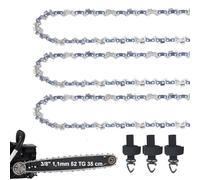 Aokelily Lot de 3 chaînes de tronçonneuse 3/8" 1,1 mm 52 TG 35 cm Compatible avec Makita DUC353, Bosch AKE35 S, Einhell GP-LC 36/35 Li et autres (35 cm 3/8" 1,1 mm 52 TG X3)
