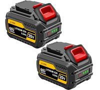 Aokicase Batterie de rechange pour Dewalt 20 V/60 V, compatible avec DCB200/DCB203/DCB204/DCB205/DCB206/DCB209/DCB180/DCB182/DCB183/DCB184/DCB185/DCB606/DCB609 4500maH, lot de 2) noir
