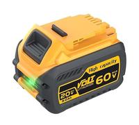 Aokicase Batterie de rechange pour Dewalt 20 V/60 V, compatible avec DCB200/DCB203/DCB204/DCB205/DCB206/DCB209/DCB180/DCB182/DCB183/DCB184/DCB185/DCB606/DCB609 4500maH, 1 paquet, jaune