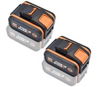 Aokicase Batterie de remplacement 20 V pour Worx, batterie pour outils électriques sans fil Worx, WA3551 / WA3553 / 35514 / WA3551.1 Lithium-ion (6000 mAh, lot de 2)