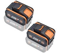 Aokicase Batterie de remplacement 20V pour Worx, batterie pour outils électriques sans fil Worx, WA3551 / WA3553 / 35514 / WA3551.1 Lithium-ion （5000mAh, lot de 2）