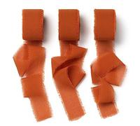AOKSUNOVA Ruban Terracotta 18.9m x 25mm Ruban Mousseline Terracotta Mousseline de Soie Mariage