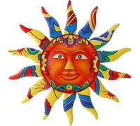 AOKWAWALIY 1 pièce Sun Wall Hanging Patio Céleste Plaque Métal Art Mural Soleil Visage Sculptures Métal Soleil Face Décor Mural Plaques de Soleil Extérieur Métal Art Mural Tenture Murale Fleur Fer :