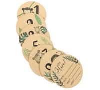 AOKWAWALIY 7 Pièces Plaque D'étape De Bébé Jalon De Bébé Jalon Du Mois De Bébé Carte Jalon Bébé Signe De Bienvenue Pour Bébé Jalon Mensuel De Bébé Bois Accessoires Double Face Nouveau Née